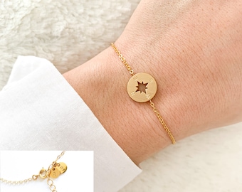 Armband Kompass Gold Personalisiert