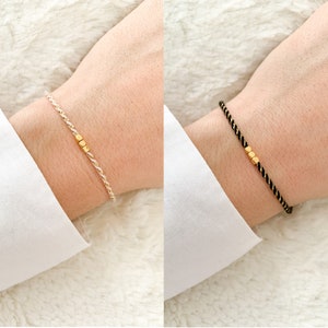 Partner bracelets/friendship bracelets macrame black/beige/gold (gift for wedding, birthday, anniversary, etc.)