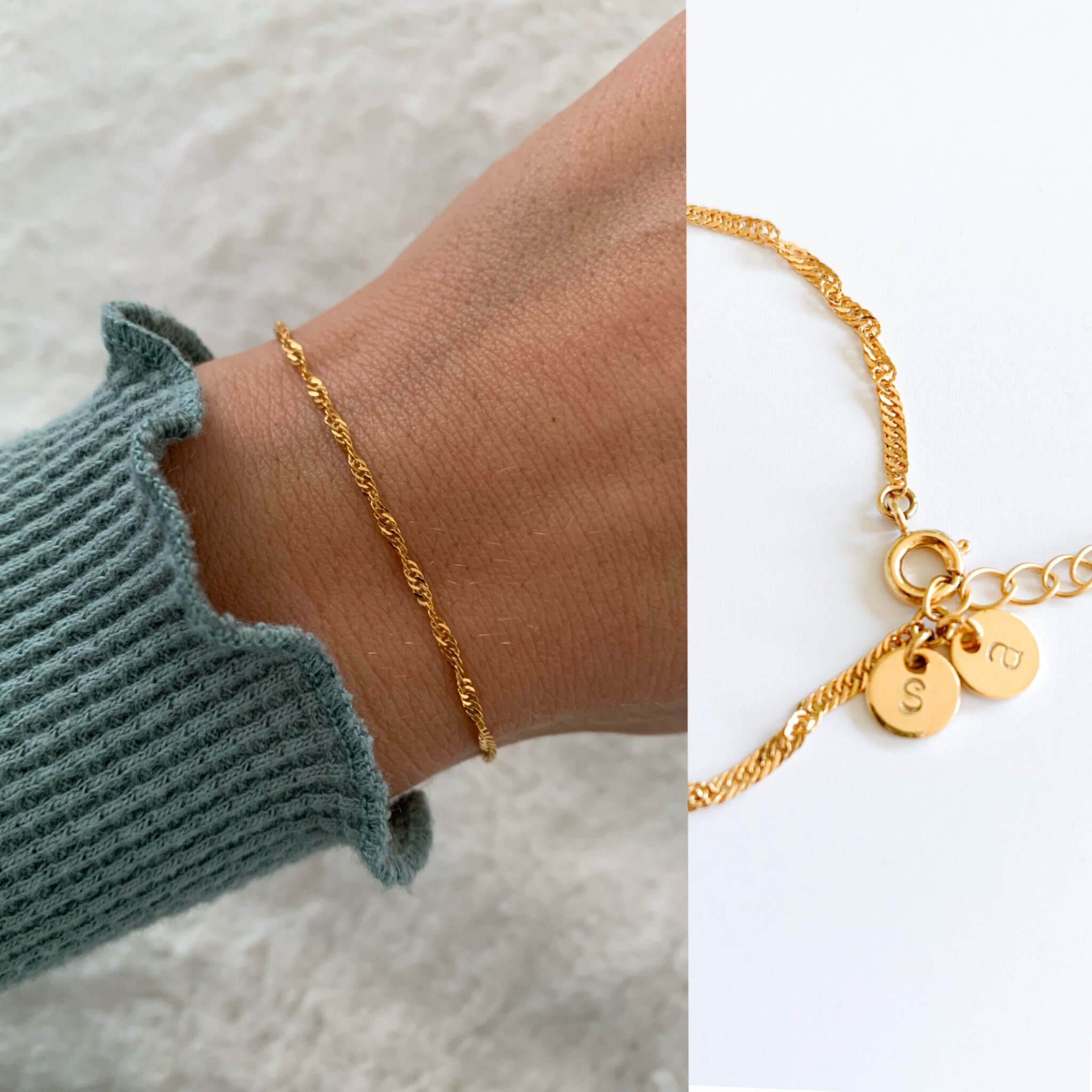 Bracelet Gold Twisted Personalized