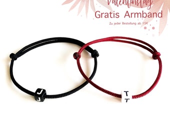 Pulseras personalizadas para socios Pearl Sail Rope Red/Black | Knot Miracle Gift BirthdayDía de bodas Pulsera para hombres Día de San Valentín