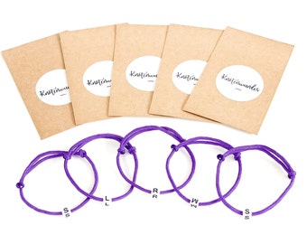 Pulseras personalizadas en un set - Dark Purple Knot Miracle | | de cumpleaños Despedida de soltera | Regalos de boda | Pulsera de hombre