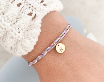 Pulsera personalizada colgante violeta azul