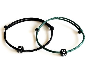 Personalized Partner Bracelets Sail Rope Fir Green/Black | Knot Miracle Gift BirthdayWedding Day Men's Bracelet Valentine's Day