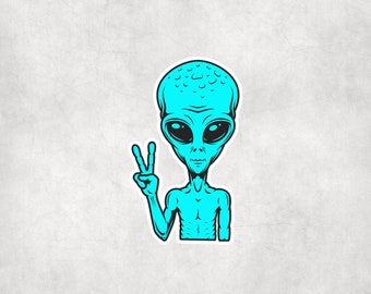 girl alien cute female head Sticker decal area MacBook Laptop