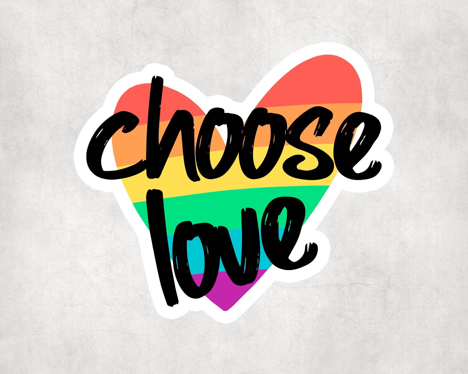 Choose Love LGBTQ Rainbow Heart Gay Lesbian Sticker Stickers Etsy