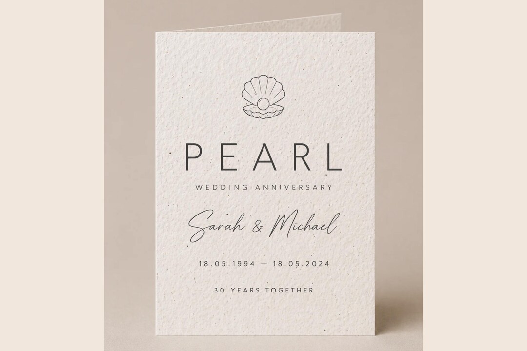 Pearl Wedding Anniversary Plantable Card | Personalised 30th ...