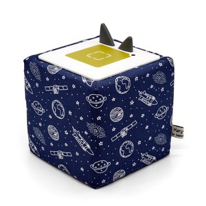 Toniebox protective cover cover 100% cotton "Excursion into space" Perfect fit, solid material, blue, white, rocket, space, stars, planet