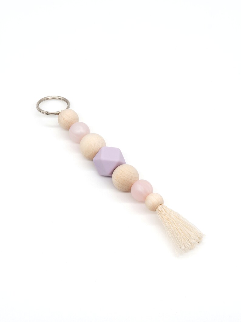 Pink Mother-of-Pearl Keychain Lilac