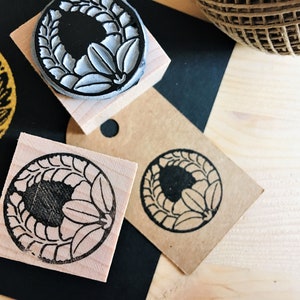Timbro di gomma arte giapponese decorazione vintage fiore foglie natura motivo montato su legno carta artigianale regalo timbro di design fatto da sé