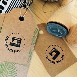 Rubber stamp handmade with love diy wooden mounted paper craft gift self-made design stempel