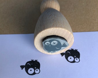 Rubber stamp bird wooden mounted paper craft gift sparrow self-made design stamp