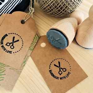 Rubber stamp handmade with love diy wooden mounted paper craft gift self-made design stempel