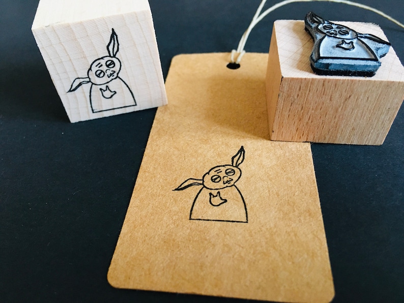 Rubber stamp yoda star wars wooden mounted paper craft gift self-made design stempel