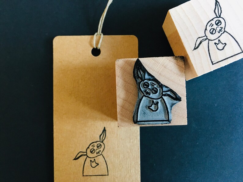 Rubber stamp yoda star wars wooden mounted paper craft gift self-made design stempel
