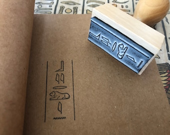 Rubber stamp wooden mounted hieroglyph "Berlin"-selfmade design stamp- Hyeroglyph stamp for DIY projects