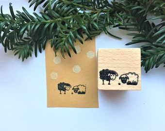 Timbre en caoutchouc mouton animal betlehem Noël en bois monté papier artisanat cadeau self-made design timbre saints trois rois saints trois rois