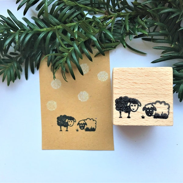 Rubber stamp sheep animal betlehem christmas wooden mounted paper craft gift self-made design stempel heilige drei könige holy three kings