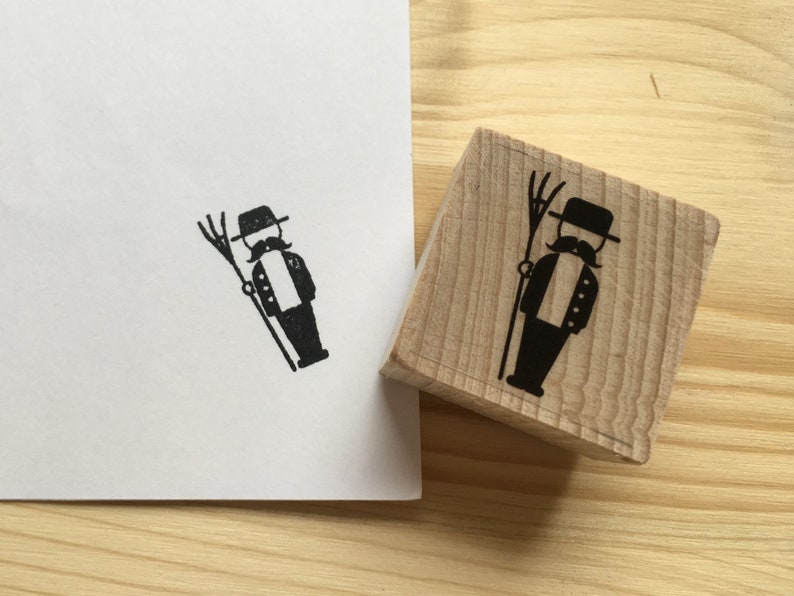 Rubber stamp set farm with six stamps wooden mounted paper craft gift self-made design stempel
