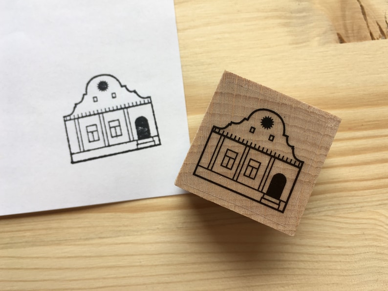 Rubber stamp set farm with six stamps wooden mounted paper craft gift self-made design stempel