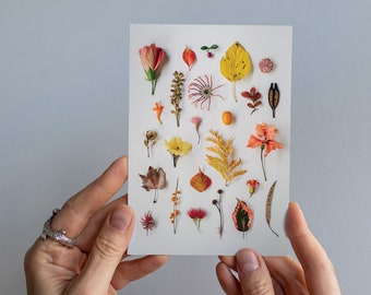 Autumn Leaves Greeting Card: Botanical Fall Design