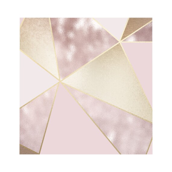 Rose Gold Geometric Microfiber Duvet Cover Queen Twin Boho Etsy