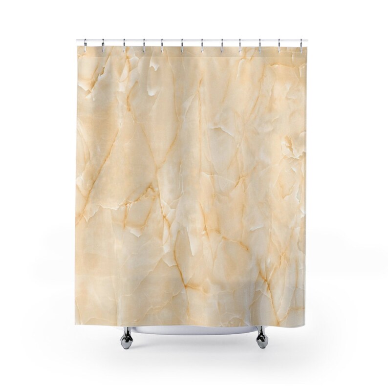 Cream Gold Marble Shower Curtains Bathroom Decor Home Decor Etsy