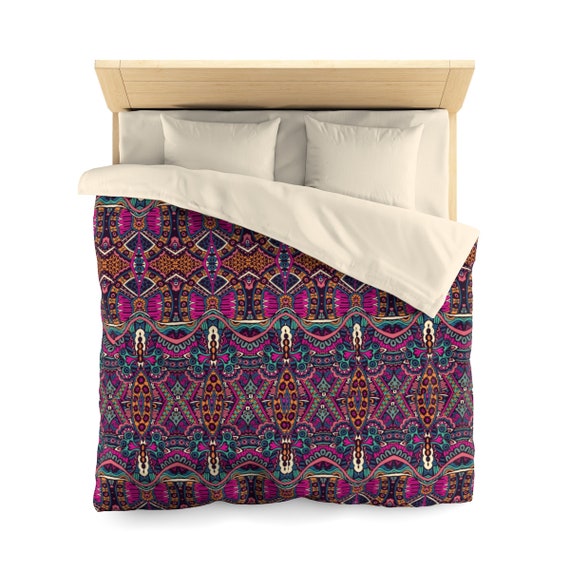 Purple Tribal African Microfiber Duvet Cover Queen Twin Modern Urban Home Decor Bedroom Native Queen Bedding
