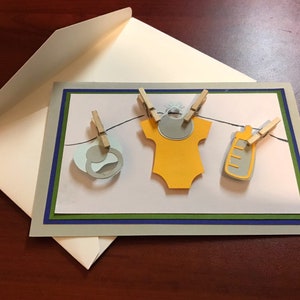 Carte de voeux faite main personnalisée pour baby shower | Bienvenue bébé carte de voeux | petit garçon petite fille
