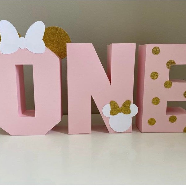 3D Minnie Mouse Letter theme  | Birthday decoration | Baby girl birthday | Disney Minnie Mouse