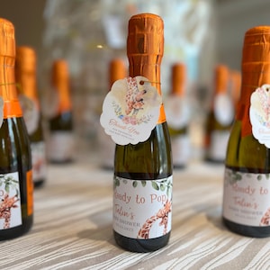 Mini Champagne Bottle Customized Labels