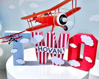 3D Airplane Birthday Letters:
