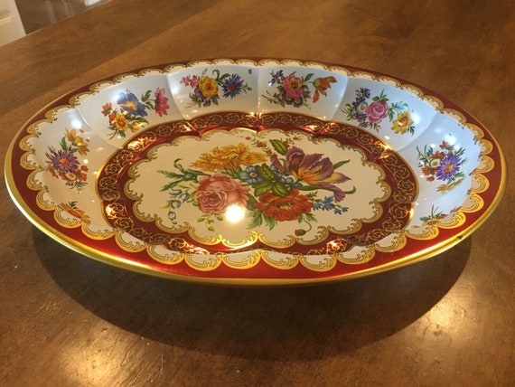 Daher Decorated Ware Long Island New York 12 Oval Floral Etsy