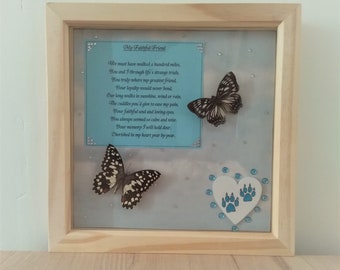 Mi amigo fiel - marco de mariposa conmemorativa del perro.