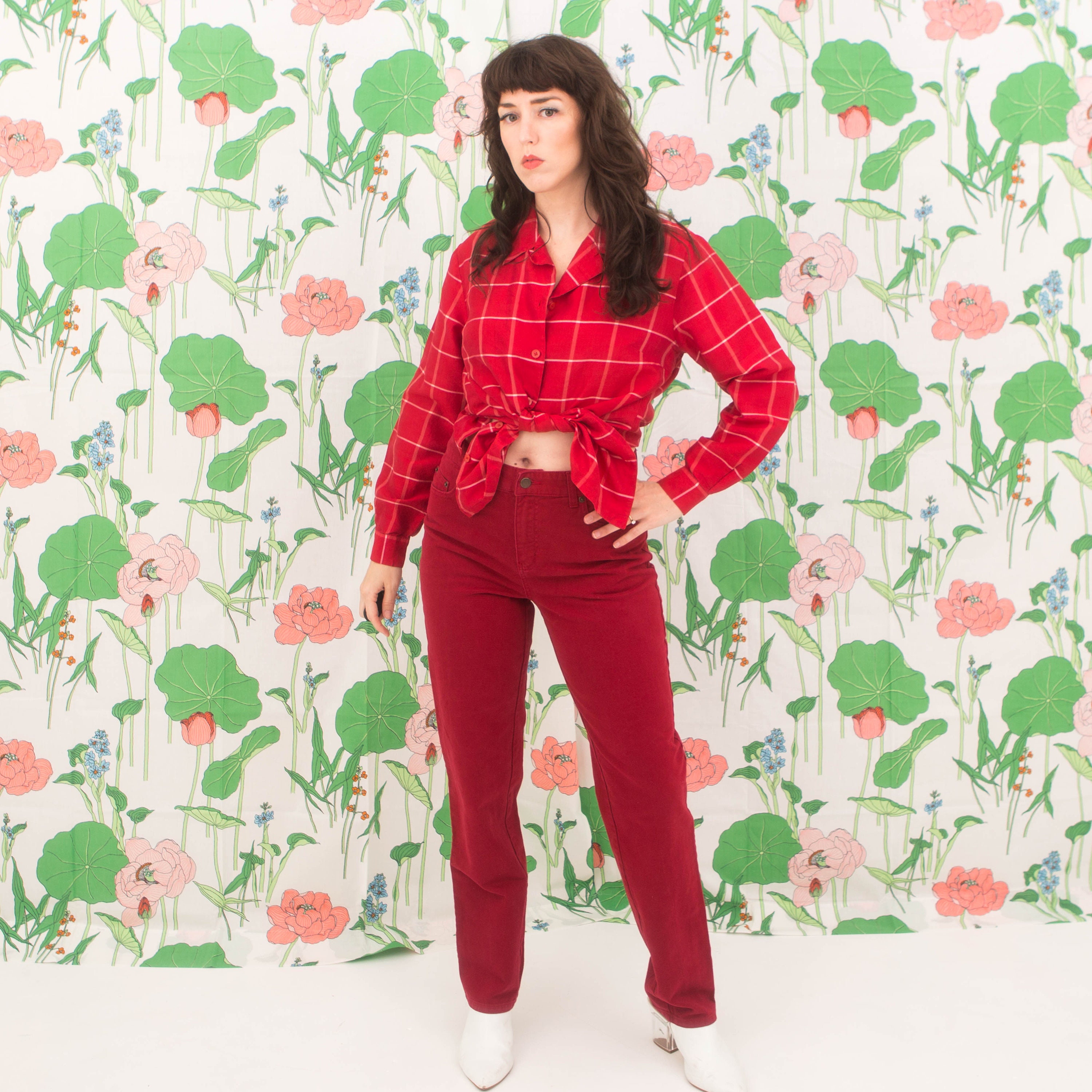 Vintage Bill Blass High Waisted Red 