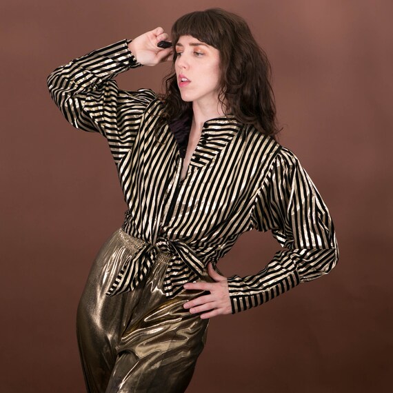 Incredible Vintage French Metallic Gold and Black