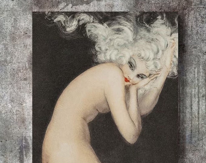 ILLUSION, Louis Icard, Art Deco print,  Art nouveau print, Canvas Prints, Museal Poster or 3D Hand Finished Premium Print with brush strokes