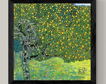 Gustav Klimt Golden Apple Tree Art Print | Hand-Finished Framed Canvas