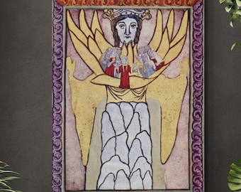 Divine Wisdom: Illuminated Manuscript Art from Scivias by Hildegard of Bingen, poster, fine art print, canvas or 3D print with brush strokes