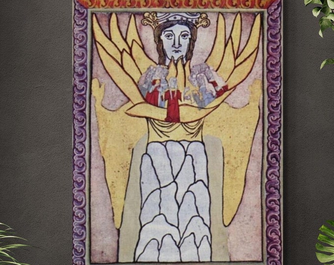 Divine Wisdom: Illuminated Manuscript Art from Scivias by Hildegard of Bingen, poster, fine art print, canvas or 3D print with brush strokes