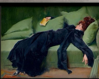 Ramon Casas 'Young Decadent' Canvas Print, Textured Fine Art Reproduction
