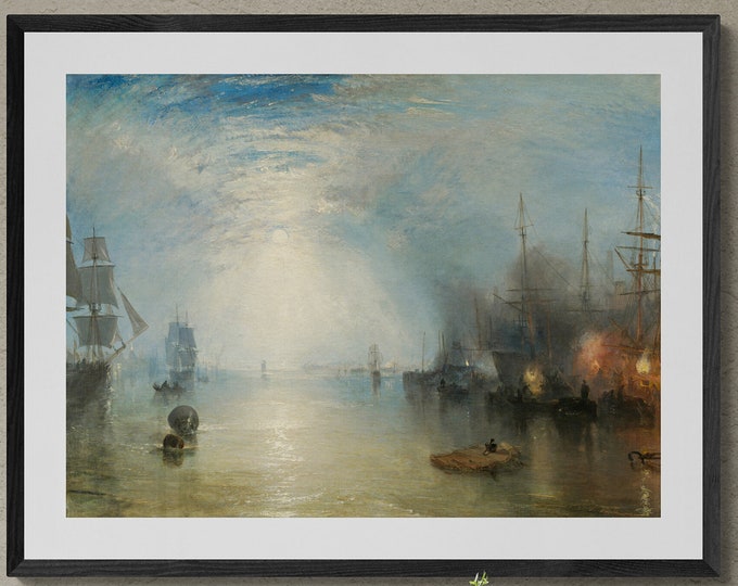 Keelmen Heaving in Coals by Moonlight: W. Turner, Heavyweight Giclee Art Print / Canvas Prints, Poster or 3D Hand Finished Premium Print