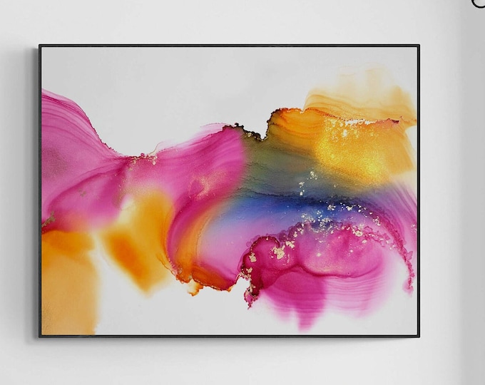 Radiance, original alcohol ink abstract Art Prints, Minimalist Art Prints, Giclee Premium Prints