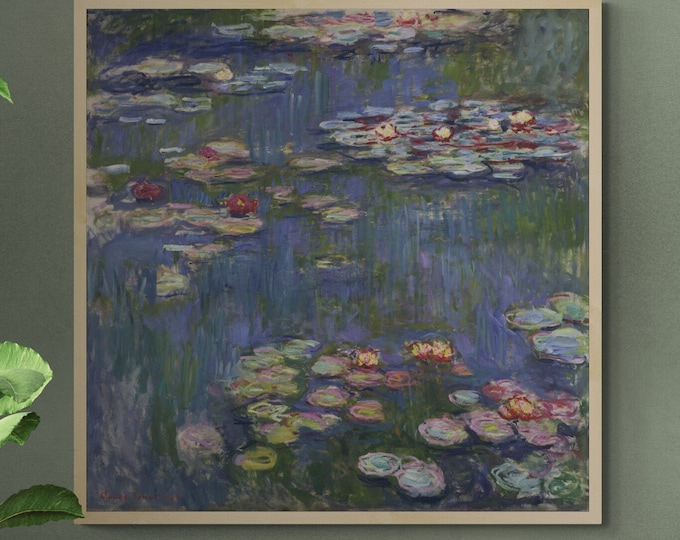 Serene Water Lilies, Claude Monet iconic Giclee Art Print, Home Decor, Poster, Canvas, Poster, Premium Art