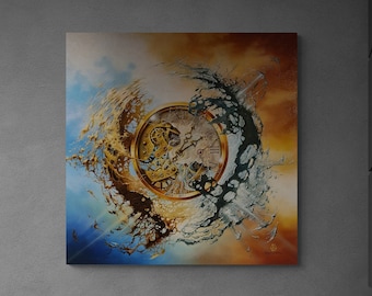 END OF TIME Giclee Art prints from original painting, Home decore, Surreal art prints, Universe, Gift idea for surreal art lovers