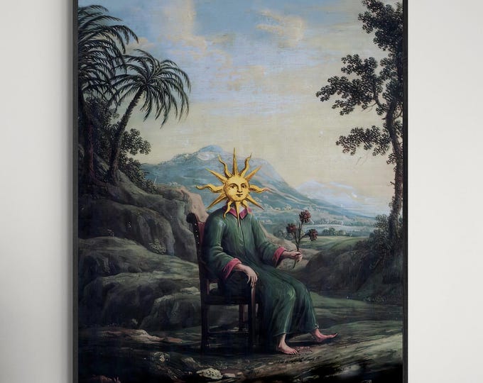 Alchemist, Clavis Artis, Gothic Decor,  FineArt Print on canvas, Hand finished with brush strokes, floating frame, looks like original art