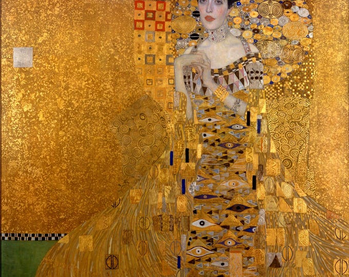 Portrait of Adele Bloch-Bauer by Klimt, Print on canvas with Brushstroke Texture