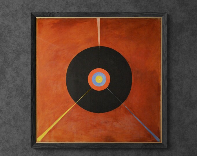 Mystical Swan: Abstract Art Print by Hilma af Klint, Art Reproduction, Giclee Art, Canvas, Poster, Hand finished 3D canvas Premium