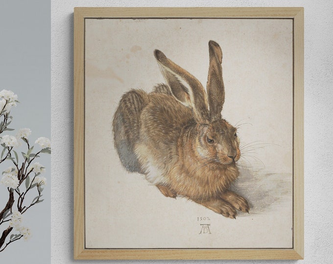 Young Hare by Albrecht Durer, Museum-Quality Art Print on Canvas,  FineArt Paper, 3D texture Canvas with brush strokes, looks like original
