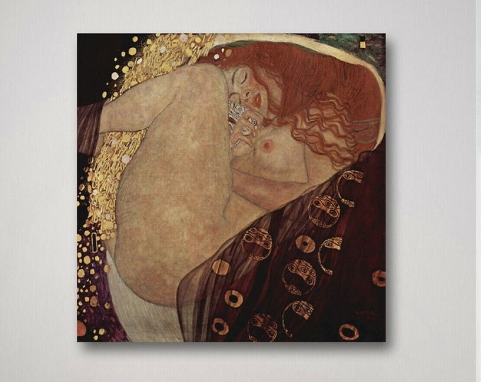 GUSTAV KLIMT Danae (1908), Art nouveau print on canvas, large wall art, famous art Klimt poster, Klimt painting, gift for him, reproduction
