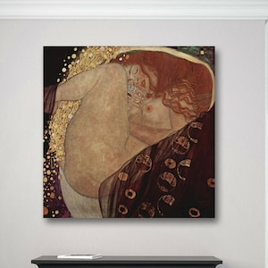 GUSTAV KLIMT Danae (1908), Art nouveau print on canvas, large wall art, famous art Klimt poster, Klimt painting, gift for him, reproduction